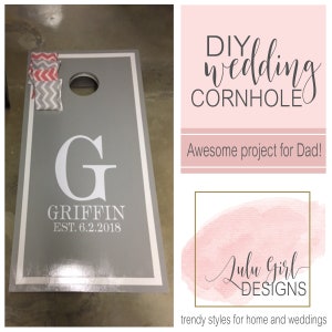 Cornhole Board Decals Personalized Wedding Decor Monogram Decal image 4