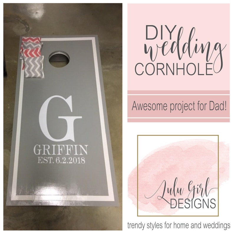 Cornhole Board Decals Personalized Wedding Decor Monogram Decal image 4