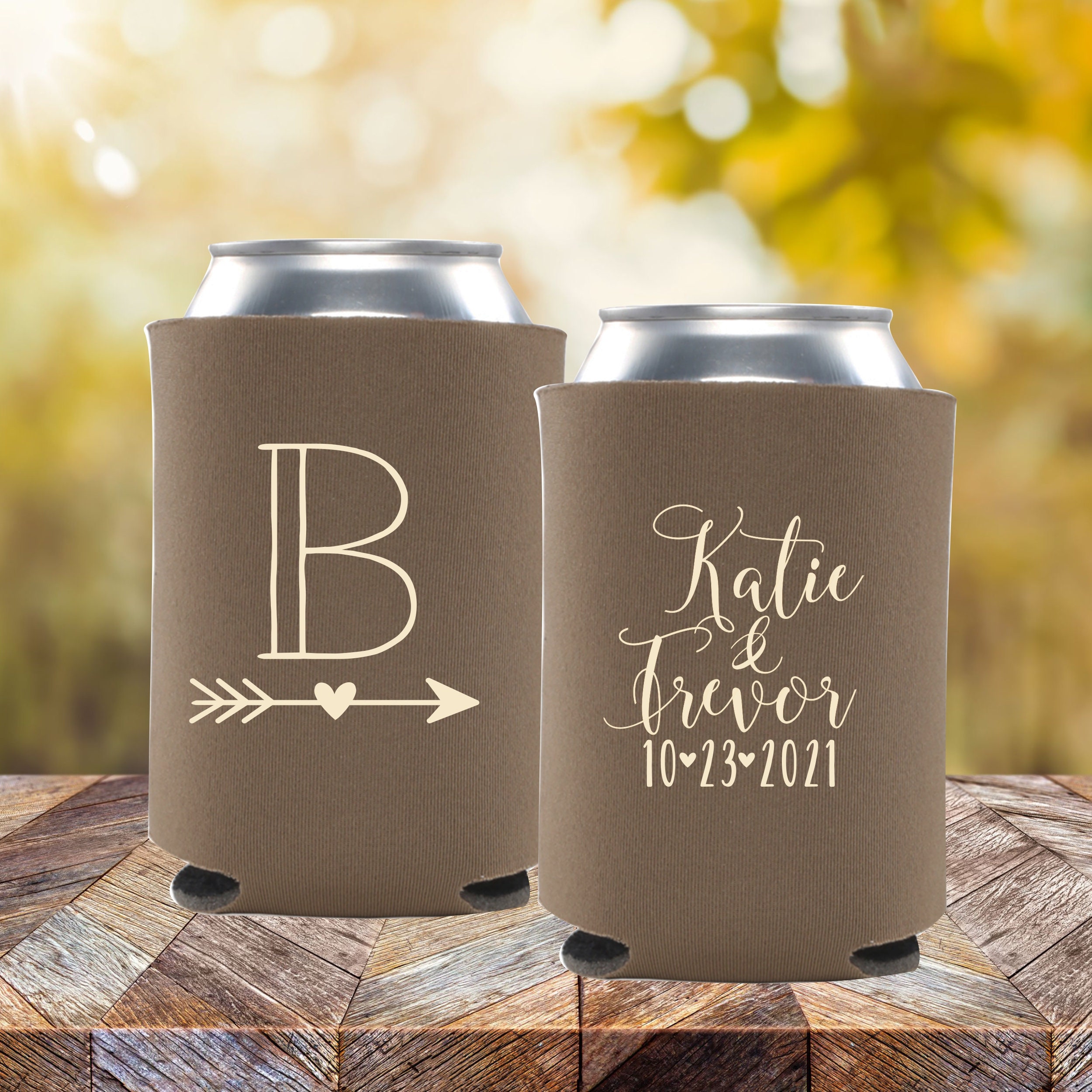 Wedding Favors Custom Personalized Wedding Can Coolers -   Koozie  wedding favors, Wedding can koozie ideas, Wedding koozie designs