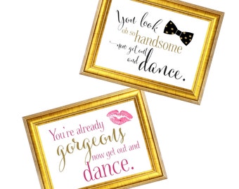 Get out and Dance Wedding Signs | Ladies and Men Wedding Restroom Door Signs | DIY PRINTABLE | Instant Download