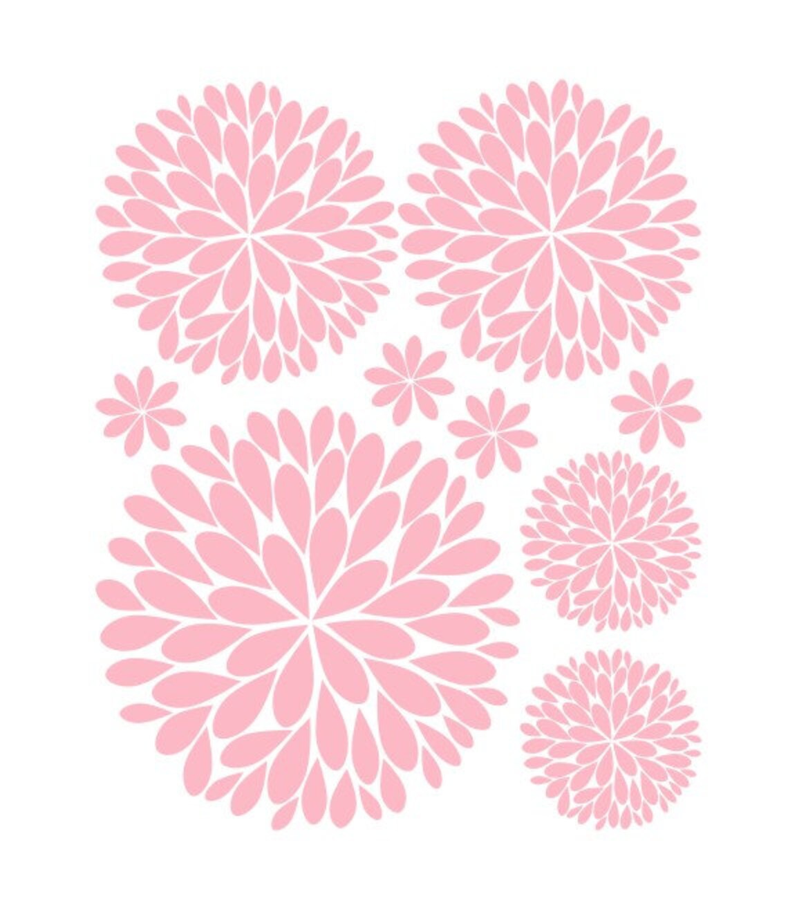 Flower Wall Decals Another Bunch of Dahlia Flowers Vinyl Etsy