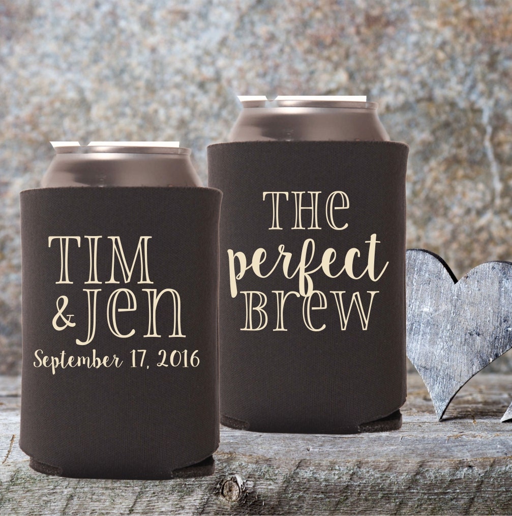 Wedding Favors Custom Personalized Wedding Can Coolers -   Koozie  wedding favors, Wedding can koozie ideas, Wedding koozie designs