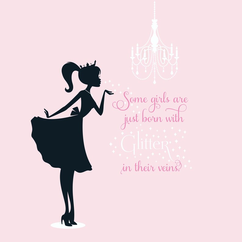 Princess Silhouette Vinyl Wall Decal Set Etsy