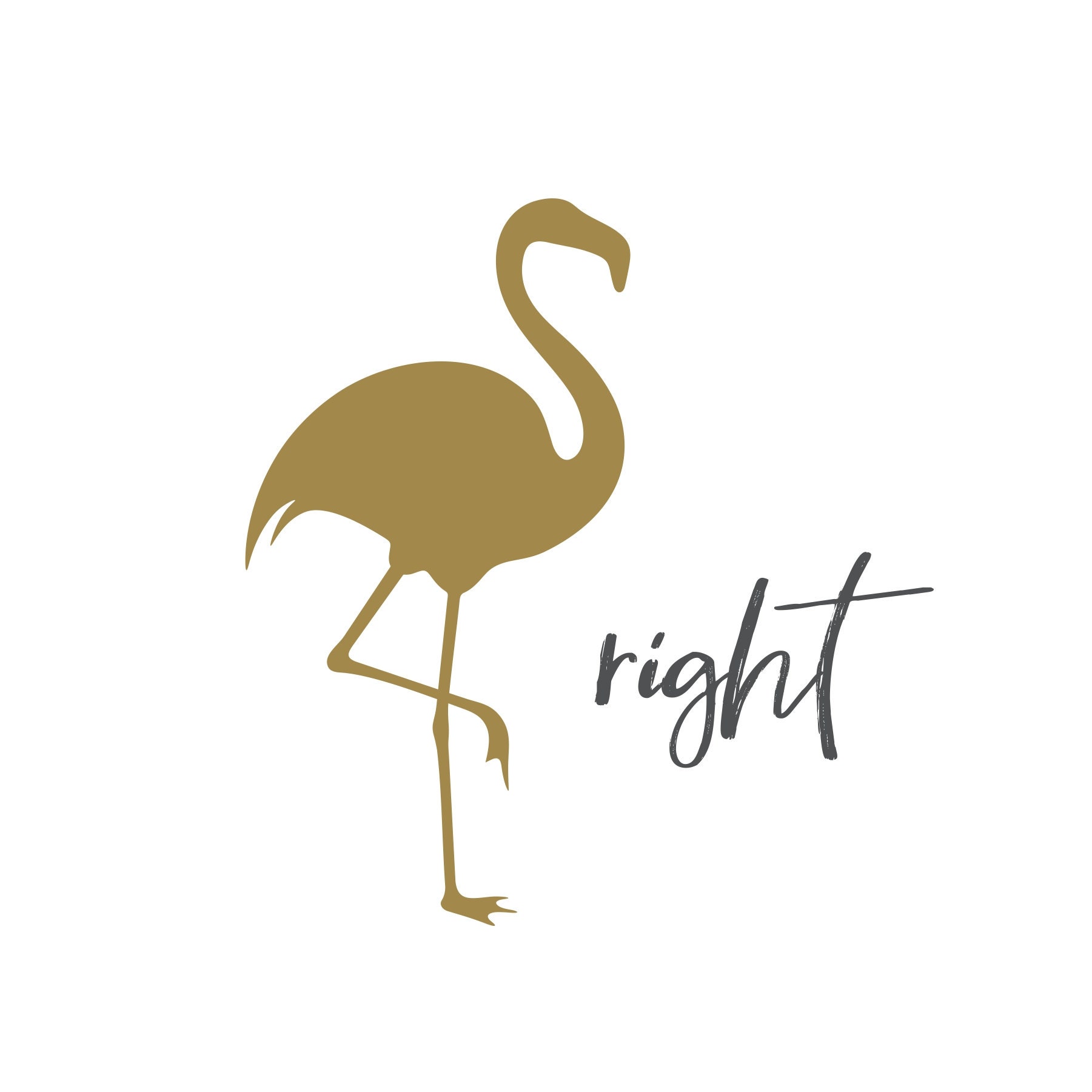 Flamingo Decor for Home Gold Flamingo Decal Flamingo Wall Decal Set