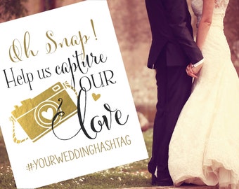 Instagram Wedding Sign | Personalized Wedding Hashtag PRINTABLE | Quick Turnaround DIY Print