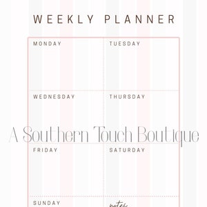 Summer Stripe Week Planner *Printable*