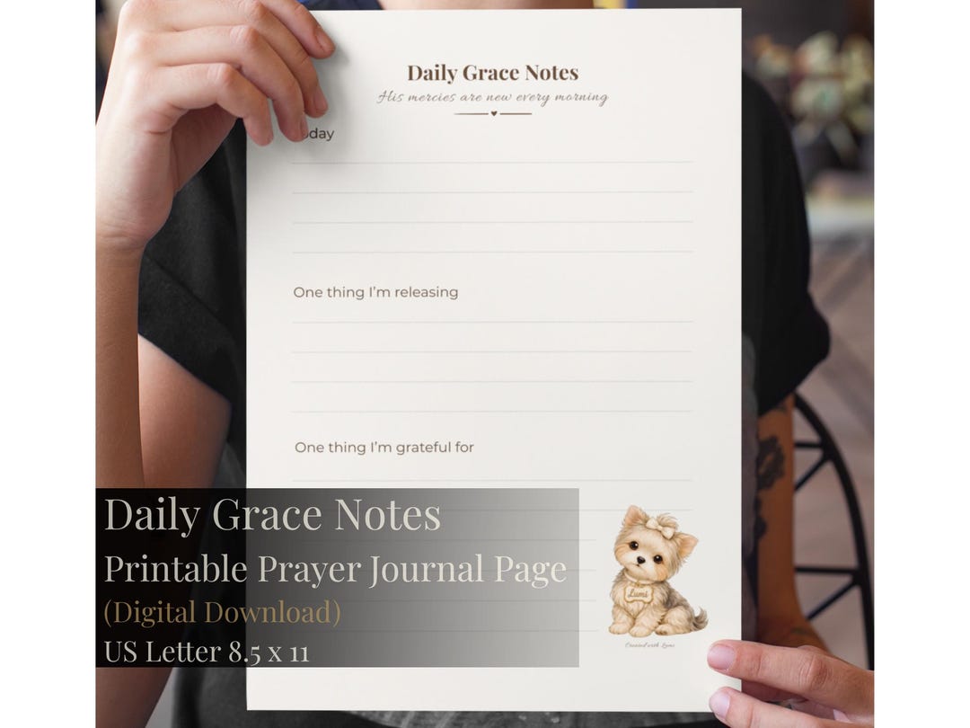 Christian Prayer Journal Page | Daily Grace Notes (digital Download) - Etsy