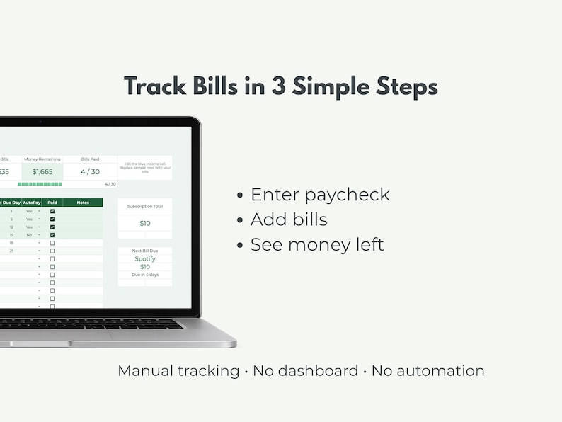 Bill Tracker Spreadsheet – See Your Bills Before Payday | Simple Budget ...