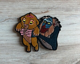 Parche termoadhesivo de Simba Cachorro y Rafiki
