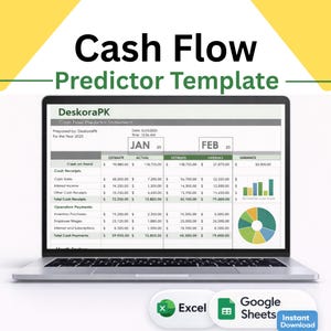 Cash Flow Forecast Spreadsheet | 12-Month Business Cash Planning Template (Excel Google Sheets)