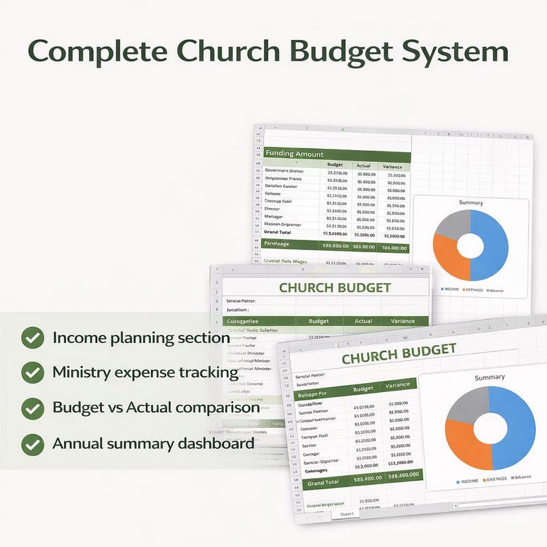 Church Budget Template A4 | Annual Ministry Income & Expense Planner ...