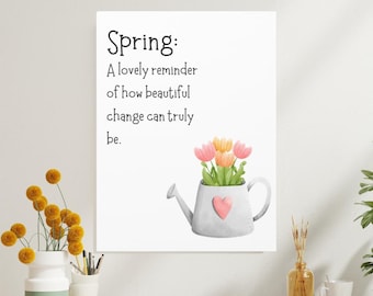 Art floral print sur toile, citation, décoration d'intérieur saisonnière inspirante