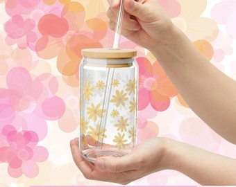 Verre à boire Spring Flower 16 oz, verres floraux