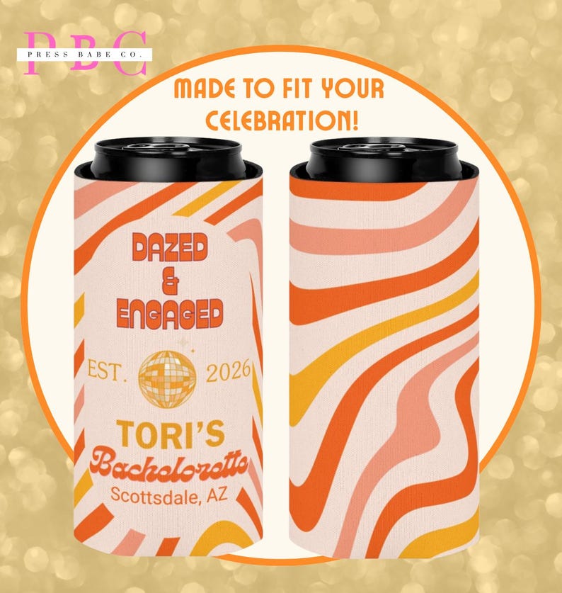 Enfriador de bebidas personalizado para despedida de soltera "Dazed Engaged", recuerdo personalizado para fiesta de despedida de soltera, regalo para la novia de 2026 imagen 3