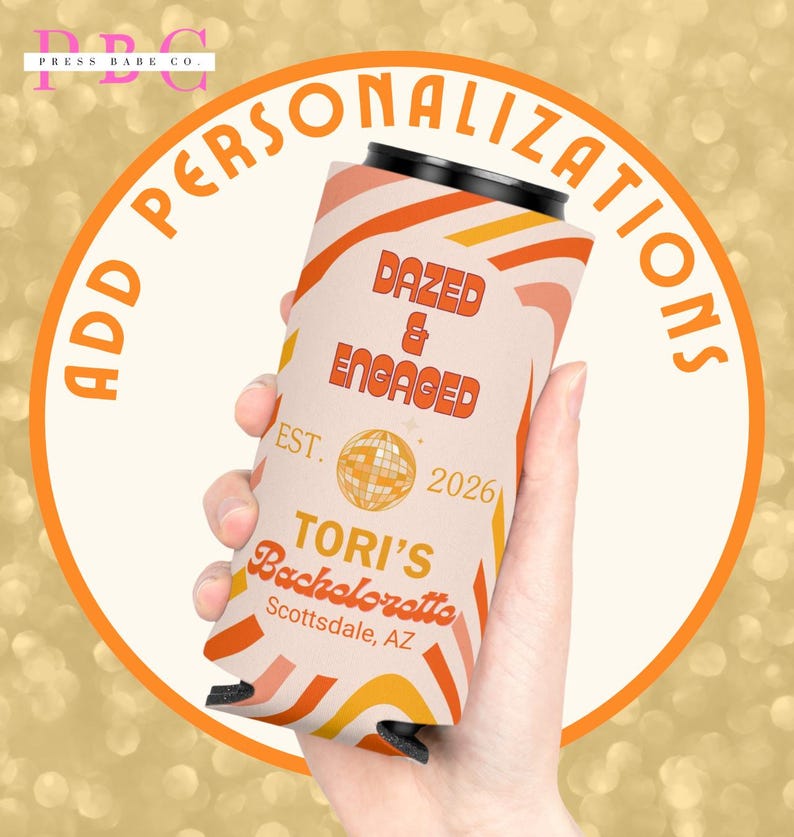 Enfriador de bebidas personalizado para despedida de soltera "Dazed Engaged", recuerdo personalizado para fiesta de despedida de soltera, regalo para la novia de 2026 imagen 2