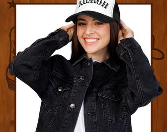 Casquette de camionneur Howdy | Casquette trucker avec inscription western inversée