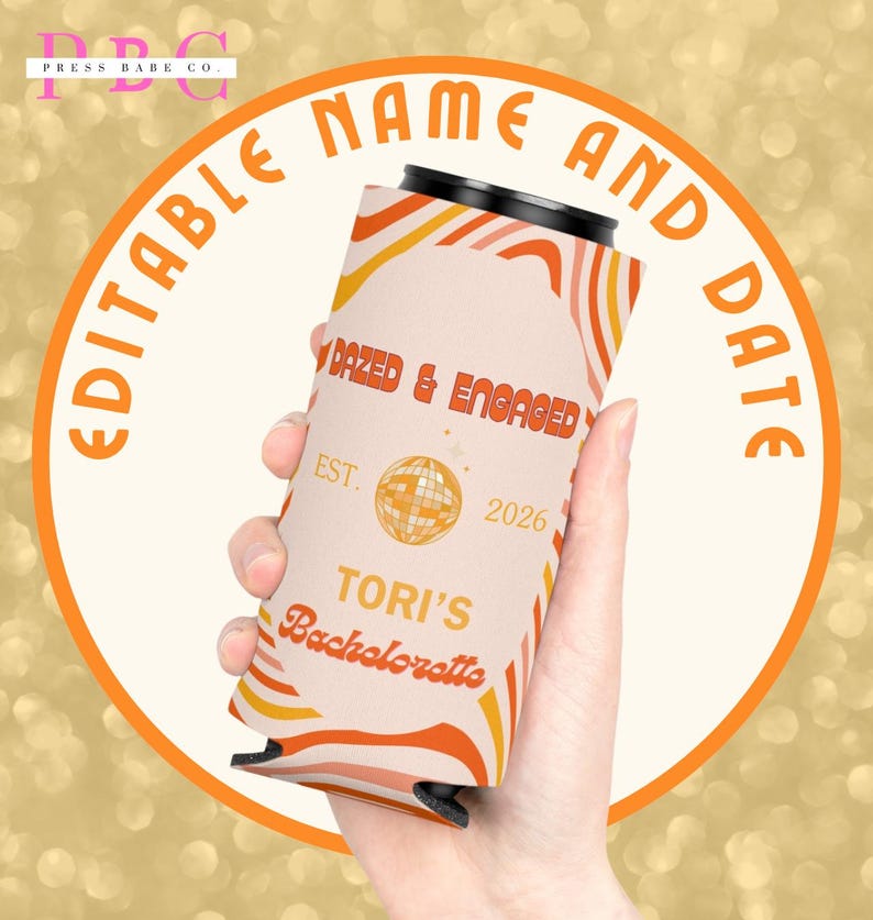 Enfriador de bebidas personalizado para despedida de soltera "Dazed Engaged", recuerdo personalizado para fiesta de despedida de soltera, regalo para la novia de 2026 imagen 4