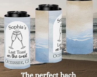 Koozie côtier personnalisé pour Bachelorette, glacière Last Toast, cadeau de fête Bach pour la plage