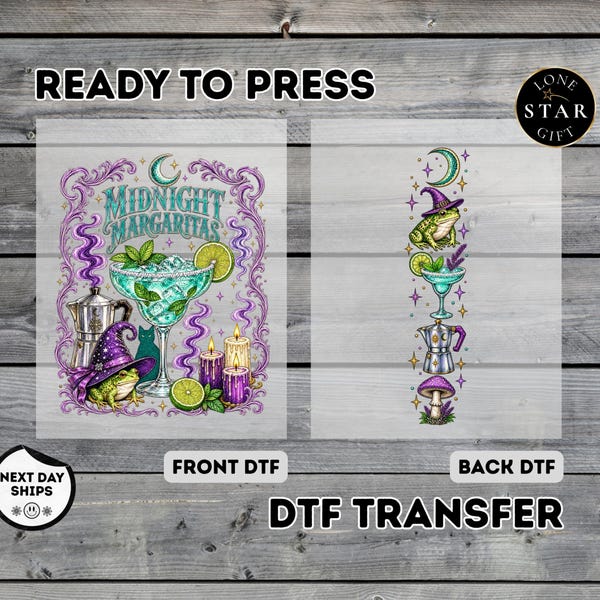Midnight Margaritas Ready to Press Heat Transfer, Practical Magic Dtf Transfer, Witchy Vibes Iron on Transfer, Girls Tequila Dtf Print