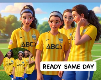 Retratos personalizados em 3D no estilo Pixar (arte digital) para casais, animais de estimação e famílias, entregues no mesmo dia!