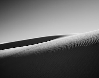 White Sands Photography, New Mexico Print, Minimalist Wall Decor, Abstract, Horizontal Print, Desert, White Sands Abstract Sand Dune 2