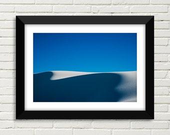 White Sands Photography, New Mexico Print, Minimalist Wall Decor, Abstract, Horizontal Print, White Sands Abstract Sand Dune 3