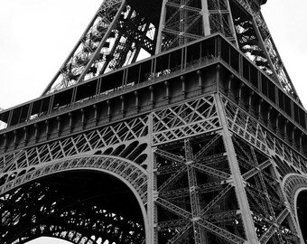 Eiffel Tower, Paris, Black and White Fine Art Photograph, Eiffel Ironwork