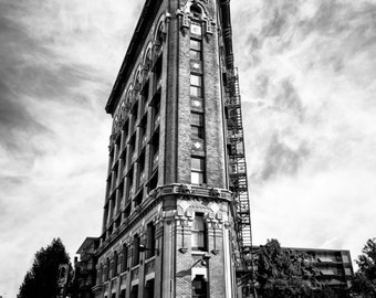 Fort Worth, Texas, Building, Architecture, Renaissance Revival, National Register, Historic Places- Fort Worth Flatiron Full Black and White