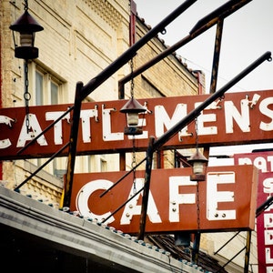 Oklahoma City Photography, Neon Sign, Stockyards, Downtown, Retro, Cattlemen's Steakhouse image 1