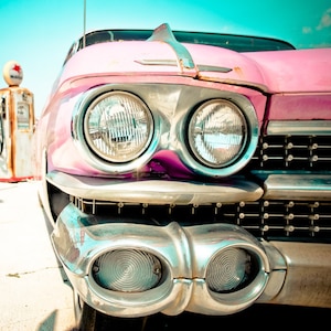 Pink Cadillac, Vintage, Classic Car, Fine Art Photograph, Pink Cadillac image 1