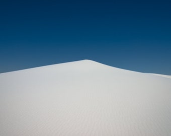 White Sands Photography, New Mexico Print, Fine Art Photography, Abstract, Horizontal Print, Minimalist Wall Decor, White Sands Peak