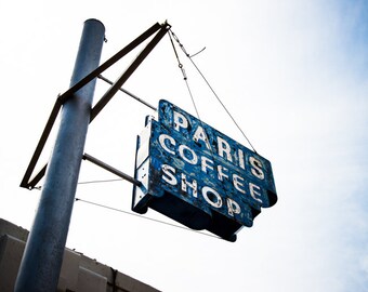 Fort Worth, Texas, Metal Sign, Rustic, Vintage, Paris Coffee Shop Sign