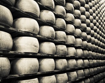 Parma Italy, Parmigiano Reggiano, Parma Cheese, Parmesan, Food Photography, Italian Living, Home Decor Artwork, Photograph Print, Sepia