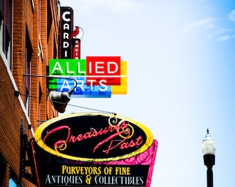 Oklahoma City Photography, Neon Sign, Buildings, Automobile Alley, Architecture, Downtown - Automobile Alley Neon