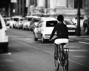 London England, Fine Art Travel Photograph, Equestrian Bike Rider