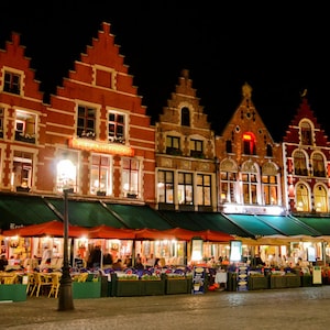 Brugge Belgium, Europe, Architecture, Building, Cafe, Travel - Brugge At Night