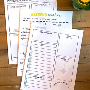 Self Care Planner Bundle | Daily, Weekly Reset, Mood Tracker, Memory Journal (Instant Download Printable)