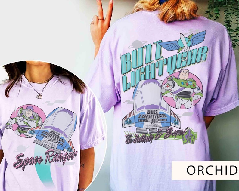 2-sided Disney Pixar Toy Story Buzz Lightyear Space Ranger T-shirt, To Infinity & Beyond Tee, Pixar Fan Gift tee, Disneyland Family Trip Tee image 5