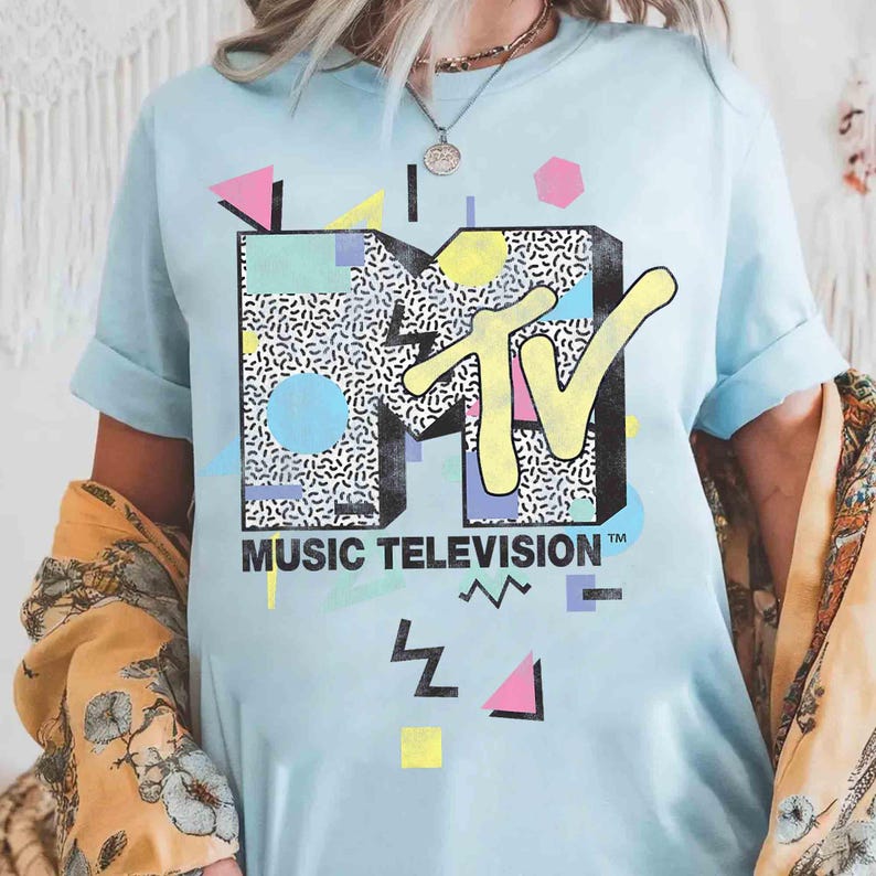 Retro 90 Style MTV Shape Design Logo Comfort Colors® T-shirt, Vintage ...