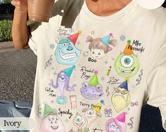 Disney Monster Inc Characters Signature Birthday Shirt, Sulley Mike Boo Present Birthday Gift Tee, Monster University Birthday Tee, WDW Trip