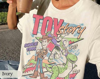 Comfort Colors Disney Toy Story 1995 Retro T-Shirt, Woody Buzz Lightyear Rex Tee, Disney Pixar Fest, WDW Disneyland Family Vacation Trip