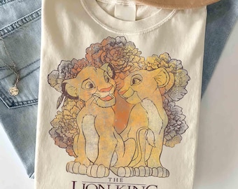 Kids Vintage 90's Disney the Lion King Simba and Nala Tee Size