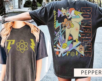 両面レトロ90年代ディズニーパワーライングーフィームービーグラフィックTシャツ、パワーラインスタンドアウトワールドツアーTシャツ、WDWディズニーランド家族旅行