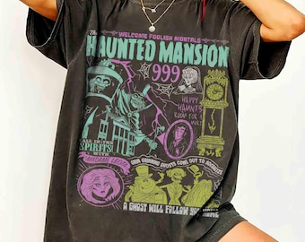 Disney The Haunted Mansion Hitchhiking Ghosts Halloween Shirt, Welcome Foolish Mortals, Madame Leota Halloween tee, WDW Halloween Family Tee