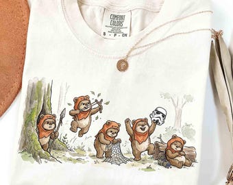 Comfort colors Star Wars Ewok Emotions T-shirt, Ewok Endor National Park Protect Our Forest Tee, Hollywood Studios Galaxy's Edge Trip Shirt