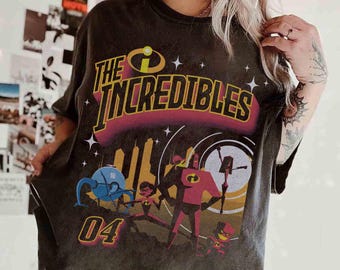 Vintage Disney The Incredibles Retro T-Shirt, Elastigirl Violet Parr Mr incredible Family Matching Tee, WDW Disneyland Family Holiday Trip
