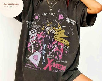Retro Marvel X-men Gambit Graphic T-shirt, Disney Supper Heroes Tee, Marvel Comics Book, MCU Fan Gifts, WDW Family Matching Trip Outfits