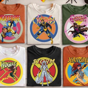 Marvel X-men 97 Characters Portrait T-Shirt, X-men Mutant Hero Logan Wolverine Gambit Rogue Shirt, Marvel Comics Family Shirt, MCU Fan Shirt