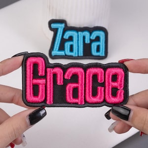 Personalized Embroidered Name Iron on Patch | Custom Name 3D Patches for Backpacks Hats Jackets