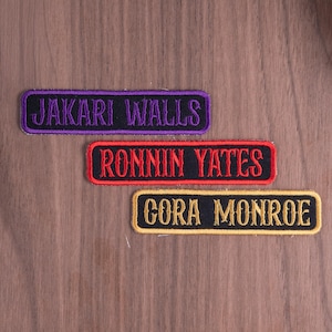 Custom Biker Name Patch, Personalized Embroidered Name Tag, Garage Name Patch, Uniform Name Patch, Iron On Name Patch Vest, Jacket, Uniform